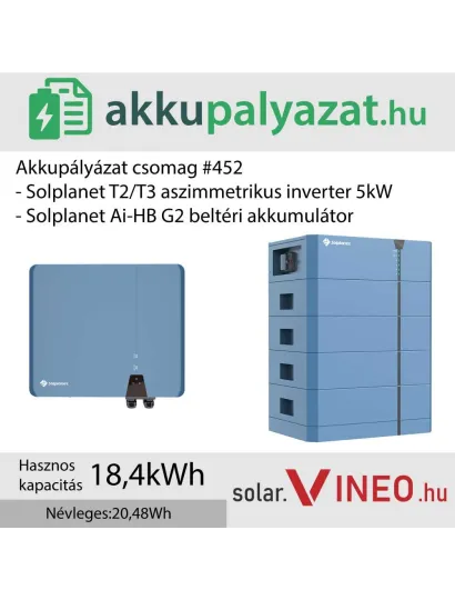Akkupályázat csomag #452 - Solplanet ASW H-T2/T3 5 kW + Solplanet Ai-HB G2 (kültéri) 20