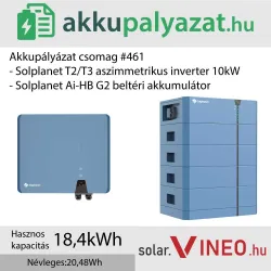 Akkupályázat csomag #461 - Solplanet ASW H-T2/T3 10 kW + Solplanet Ai-HB G2 (kültéri) 20