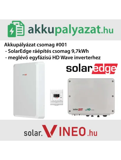 Akkupályázat csomag #001 SolarEdge ráépítés 9,7kWh