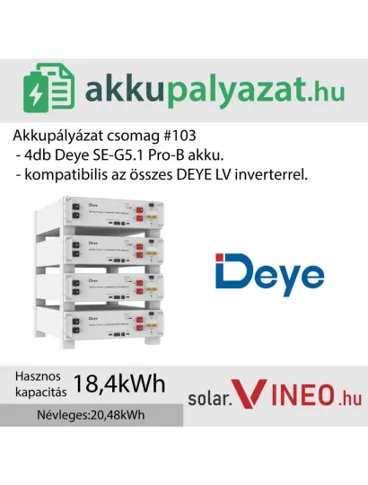 Akkupályázat csomag #103 - Deye akkubővítés SE-G5.1 Pro-B 20
