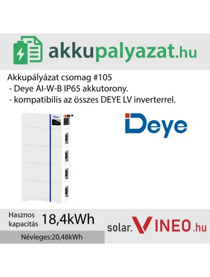 Akkupályázat csomag #105 - Deye akkubővítés Deye AI-W20.4-B 20