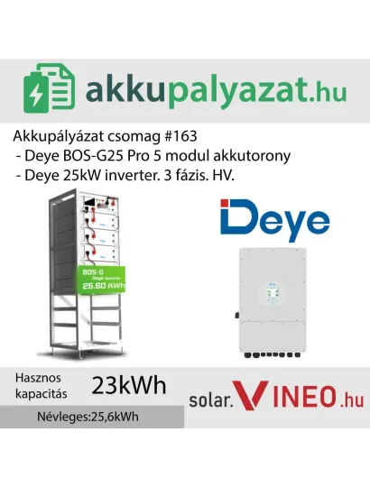 Akkupályázat csomag #163 - Deye SUN-25K-SG01HP3-EU-AM2 + Deye BOS-G25 Pro 25