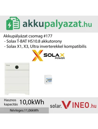 Akkupályázat csomag #177 - SolaX akkubővítés SolaX T-BAT HS10.8 10