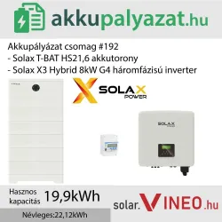 Akkupályázat csomag #192 - SolaX X3-Hybrid-8.0-D + SolaX T-BAT HS21.6 21