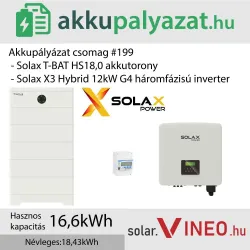 Akkupályázat csomag #199 - SolaX X3-Hybrid-12.0-D + SolaX T-BAT HS18.0 18