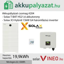 Akkupályázat csomag #204 - SolaX X3-Hybrid-15.0-D + SolaX T-BAT HS21.6 21