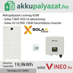 Akkupályázat csomag #208 - SolaX X3-ULT-15K + SolaX T-BAT HS21.6 21