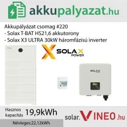 Akkupályázat csomag #220 - SolaX X3-ULT-30K + SolaX T-BAT HS21.6 21