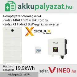 Akkupályázat csomag #224 - SolaX X1-Hybrid-3.0D + SolaX T-BAT HS21.6 21