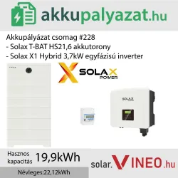 Akkupályázat csomag #228 - SolaX X1-Hybrid-3.7D + SolaX T-BAT HS21.6 21