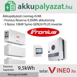 Akkupályázat csomag #248 - Fronius Symo GEN24 10.0 PLUS + Fronius Reserva 9