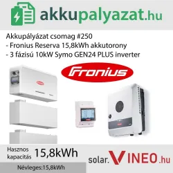 Akkupályázat csomag #250 - Fronius Symo GEN24 10.0 PLUS + Fronius Reserva 15