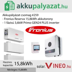Akkupályázat csomag #259 - Fronius Primo GEN24 3.6 Plus + Fronius Reserva 15