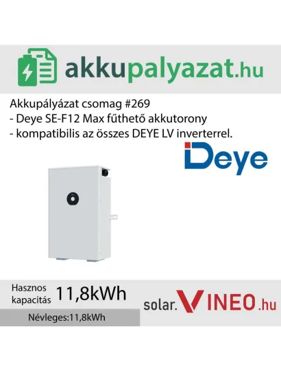 Akkupályázat csomag #269 - Deye akkubővítés Deye SE-F12 Max 11