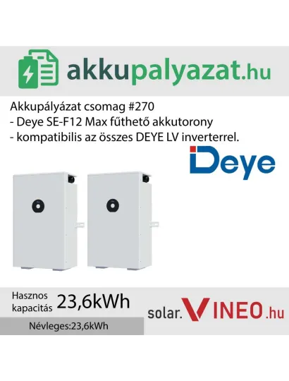 Akkupályázat csomag #270 - Deye akkubővítés Deye SE-F12 Max 23