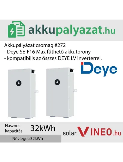 Akkupályázat csomag #272 - Deye akkubővítés Deye SE-F16 Max 32 kWh