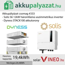 Akkupályázat csomag #333 - Solis S6 EH3P 12 kW + Dyness Stack100 20 kWh