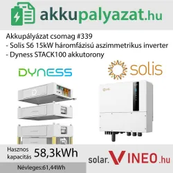 Akkupályázat csomag #339 - Solis S6 EH3P 15 kW + Dyness Stack100 60 kWh