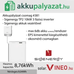 Akkupályázat csomag #381 - Sigen Hybrid 10.0 TP2 + SigenStor BAT 10.0 - 8