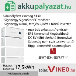 Akkupályázat csomag #430 - SigenStor EC 5.0 SP + 2x SigenStor BAT 10.0 - 17