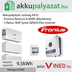 Akkupályázat csomag #432 - Fronius Symo GEN24 3.0 PLUS + Fronius Reserva 9