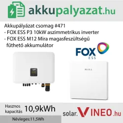 Akkupályázat csomag #471 - FoxESS P3 10 kW + 1x FoxESS MIRA M12 11